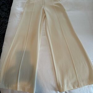 Cream wide leg pants. High waisted.